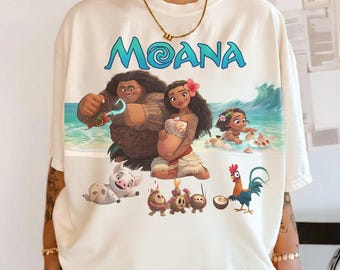 Moana Shirt, Disney Moana Family Tee, Moana Maui Pua HeiHei Shirt, Cute Ocean Cartoon Shirt, Beach Vacation Tee, Moana Gift for Fans