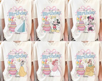 Custom Disney Birthday Shirt, Disney Family Birthday Party Outfit, t, Custom Name Birthday Tee, Birthday Girl Outfit