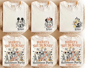 Personalized Mickey’s Not So Scary Halloween Party Shirt, Disney Family Halloween Tee, Custom Name Disney Trip Shirt