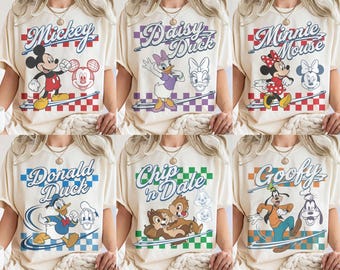 Disney Family Matching Vacation Shirt, Disney Friends Retro Character Shirt, Mickey And Friends Tee, Vintage Disney Family Matching Shirt