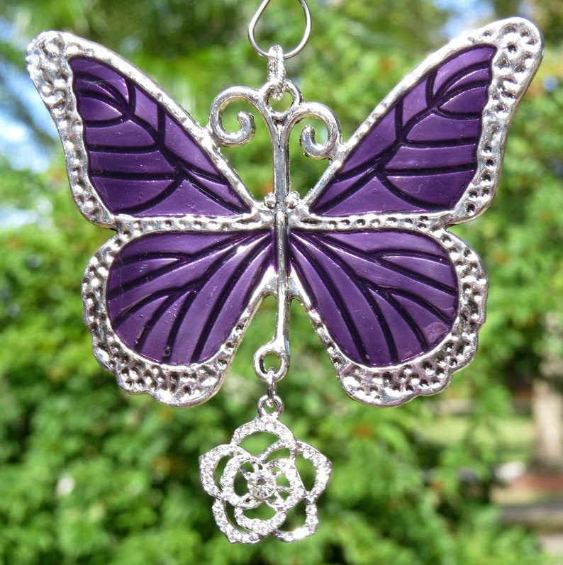 DEEP PURPLE BUTTERFLY Tree Jewelry Christmas Ornament Enameled Etsy