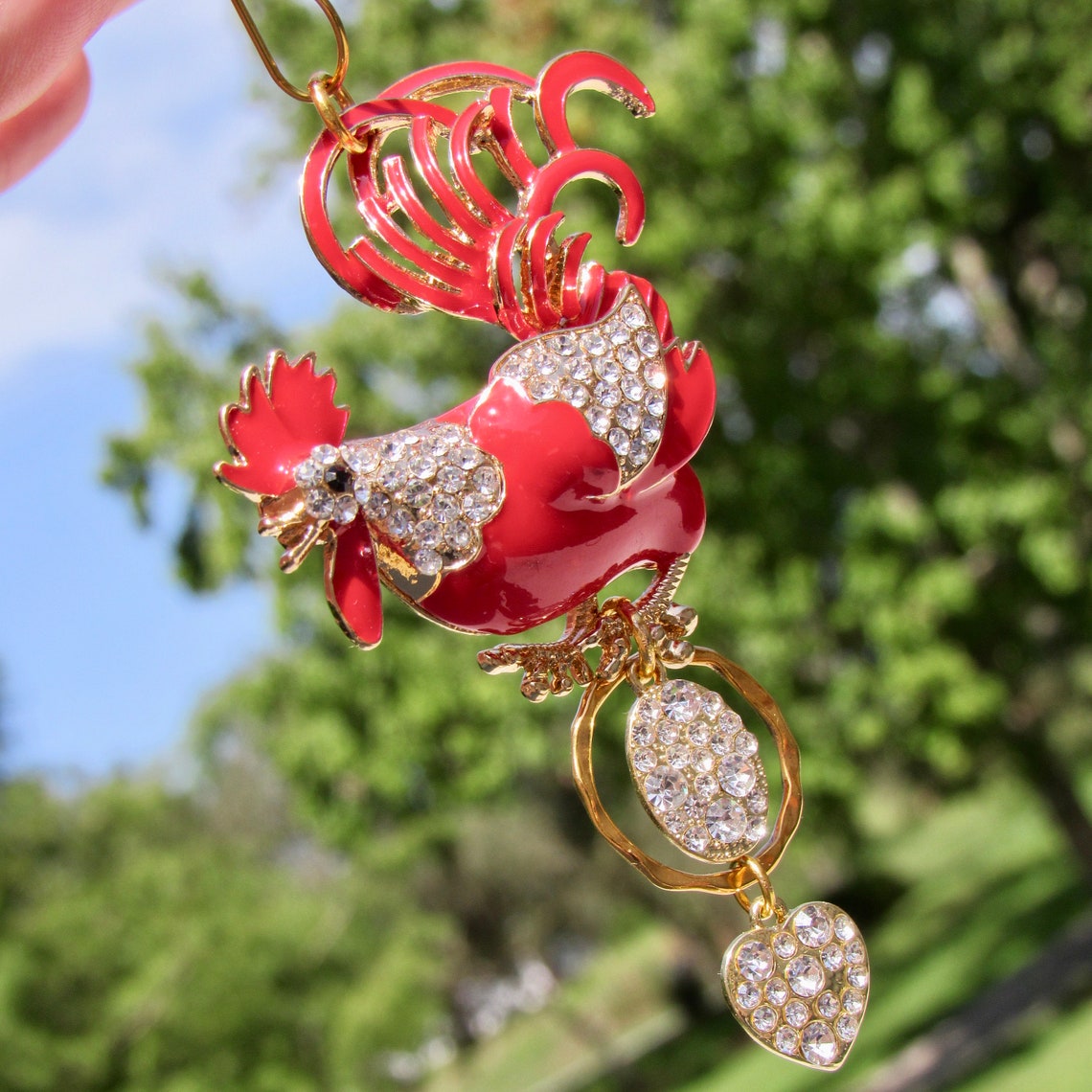 ROOSTER RED Chicken Ornament Etsy