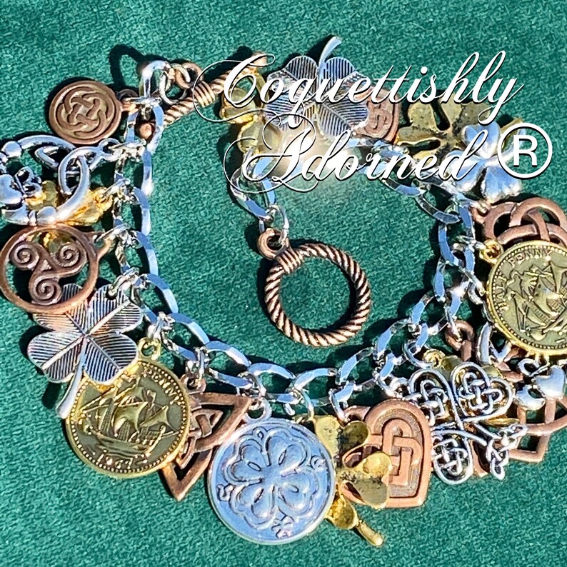 IRISH CHARM Mixed Metal Irish Celtic Ireland Charm Bracelet Etsy