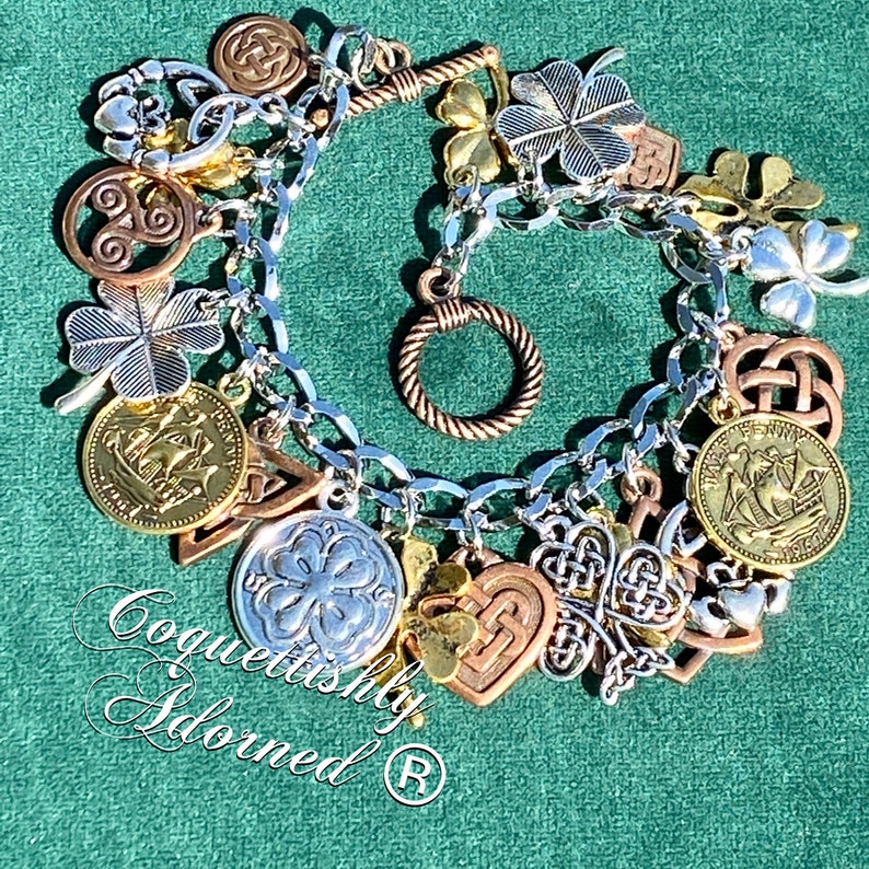 IRISH CHARM Mixed Metal Irish Celtic Ireland Charm Bracelet Etsy