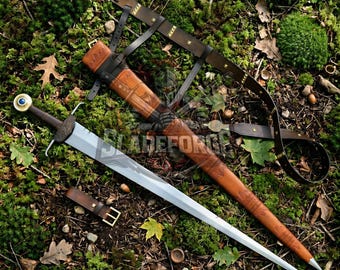 Handmade Type XV Medieval Sword with Sodalite Pommel | 15th Century Inspired Collector Piece Sword