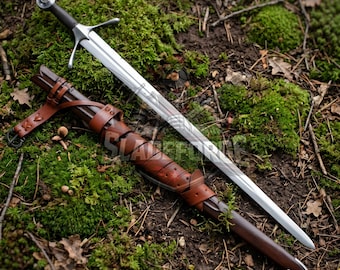 Scottish One-Handed Medieval Sword - Handcrafted High Carbon Steel Collector Piece - Medieval Inspired Display Decor