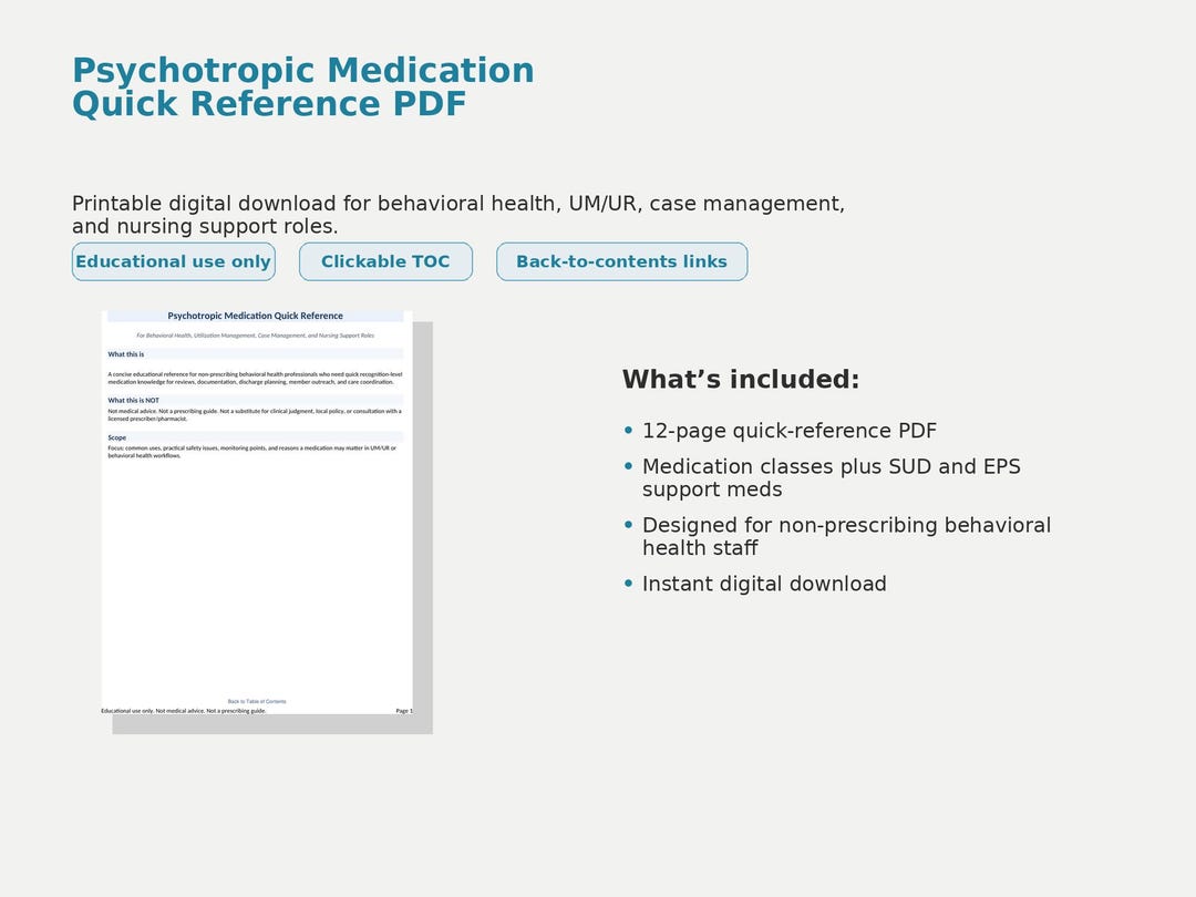 Psych Med Quick Reference PDF for Behavioral Health - Etsy