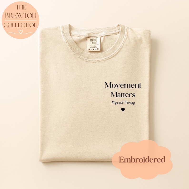 Movement Matters Physical Therapy T-Shirt | Garment-Dyed Cotton Comfort Colors Tee Ivory