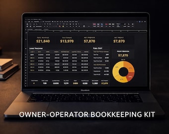 Hoja de cálculo para propietarios-operadores / Contabilidad de transporte / Rastreador de cargas / Registro de combustible / Estimador de impuestos IFTA / Excel / Google Sheets