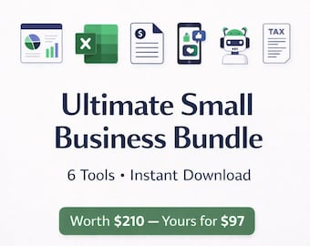 Paquete para pequeñas empresas / 6 herramientas / Facturación, contabilidad, preparación de impuestos, sugerencias de IA para redes sociales / Descarga instantánea
