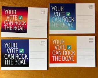 Your Vote Can Rock the Boat Postcards - Variety Pack (blank on back)