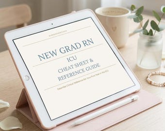 New Grad RN ICU Referenzleitfaden | 33-seitiger Spickzettel | Stillanleitung PDF Download