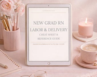 New Grad RN Labor & Lieferung Spickzettel | Essential Klinische Referenz (PDF Download)