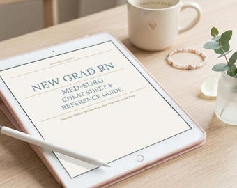 Neuer Grad RN Med-Surg Spickzettel | Klinischer Referenzleitfaden (Digitaler Download)
