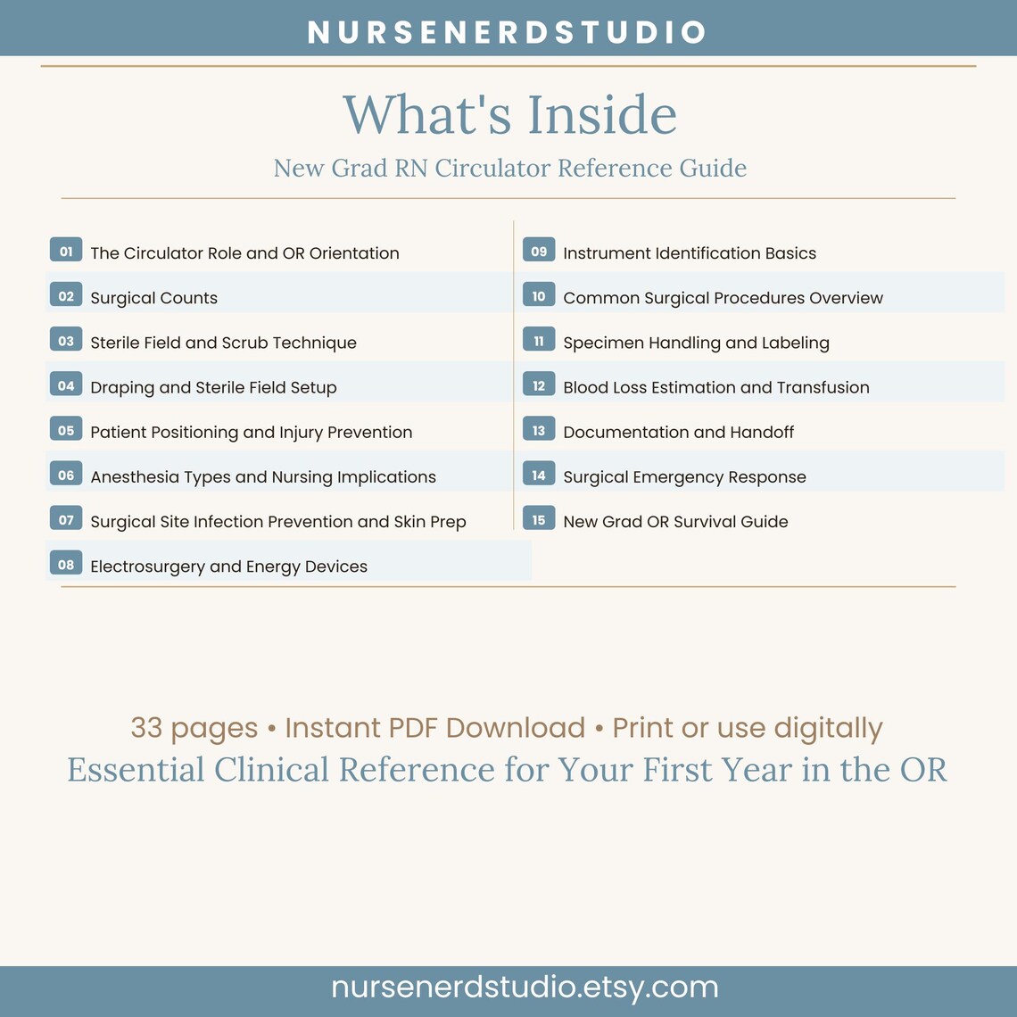 Or Circulator New Grad RN OR Circulator Reference Guide | 33-page Surgical Nursing ...