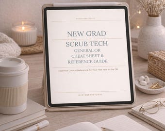 New Grad Scrub Tech ODER Nachschlagewerk | Chirurgischer Tech Spickzettel (PDF Download)