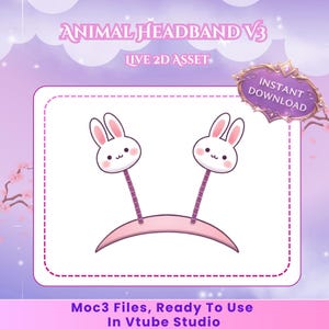Bunny Head Headband for VTuber | Animated Rigged Live2D Item