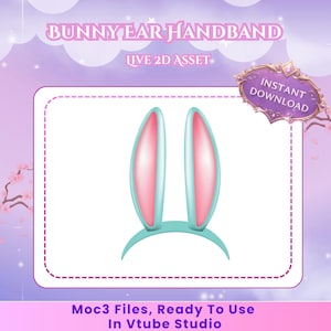 VTuber Bunny Ear Headband Asset | Rigged Live2D Accessory