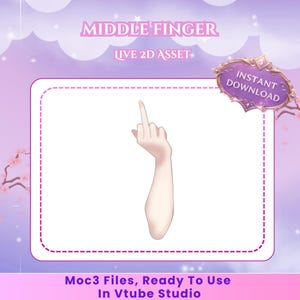 Rigged Middle Finger Vtuber Asset : Live2D Prop ( Digital Download )