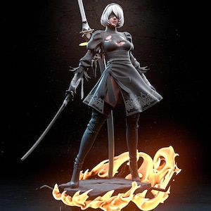 Nier Automata – 2B | Sovereign STL Statue | 3D Print Model | Digital STL File