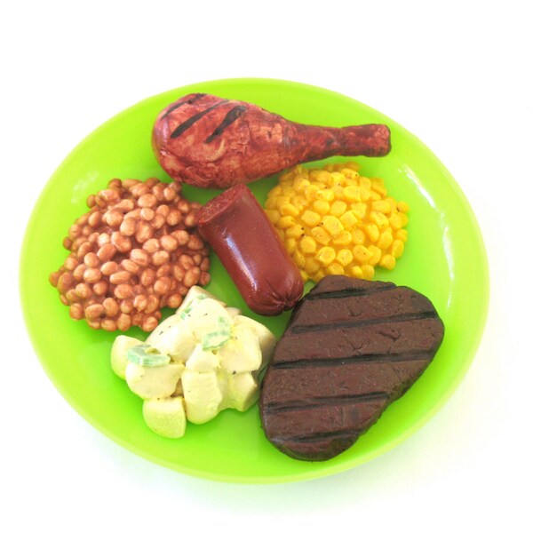 BBQ Plate of Food for your 18" doll and her American girl