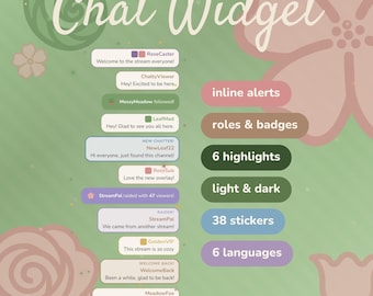 Cozy Green Chat Widget | Animated Stream Overlay for Twitch OBS | StreamElements