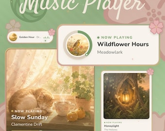 Cozy Green Music Player | Animated Stream Overlay for OBS & StreamElements