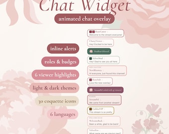 Coquette Chat Widget | Animated Stream Overlay for Twitch OBS | StreamElements