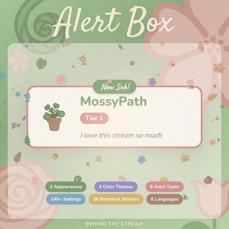 Cozy Green Alert Box | Animated Stream Overlay for OBS & Streamelements ...