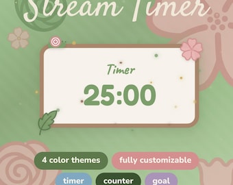 Cozy Green Stream Timer | Animated Stream Overlay for Twitch OBS | StreamElements