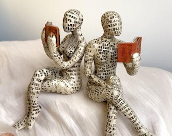 Resin Reading Statue Ornament, Bookshelves, desk ornaments, Reading Women, Woman Figurine