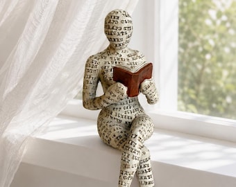 reading figurine art, woman lady figurine, bookshelf decor ideas, Bookworm Reading Nook Decor