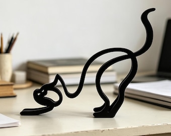Minimalist Soft Decorative,Silhouettes of kittens and puppies, Statue Wire Framed Style, Home décor ornaments