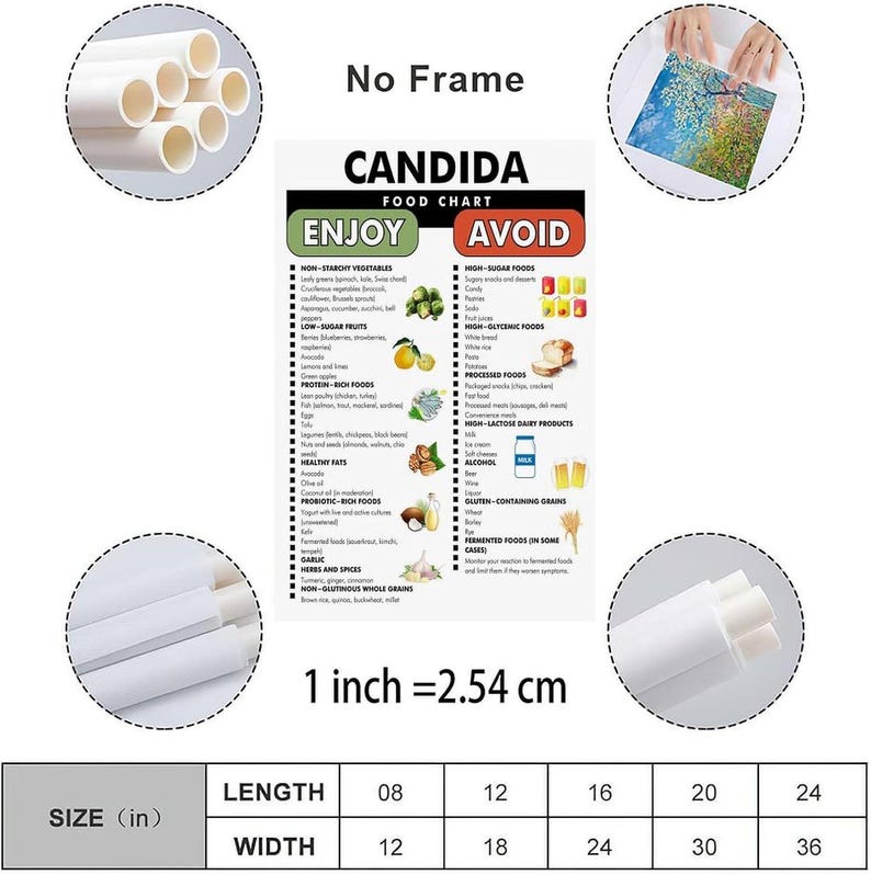 Candida Diet Food Chart Poster Gut Health Guide Nutrition Wall Art - Etsy