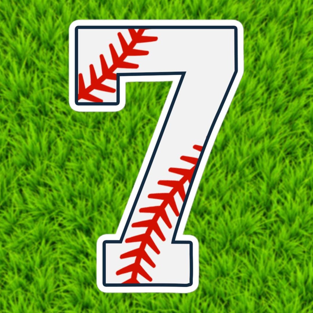Baseball Number 7 Sticker – Jersey Style Sports Design - Etsy