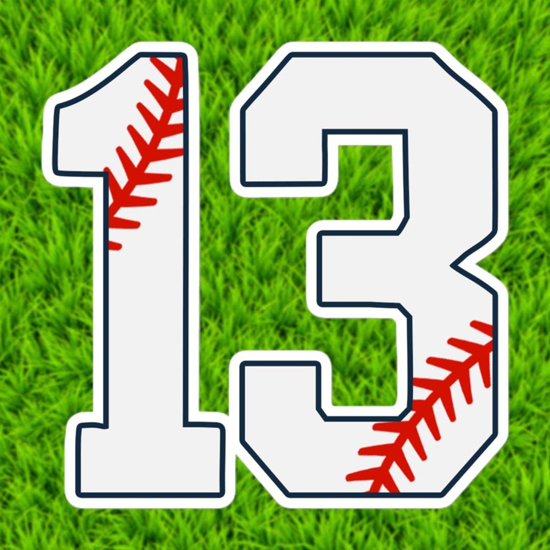 Baseball Number 13 Sticker – Jersey Style Sports Design - Etsy