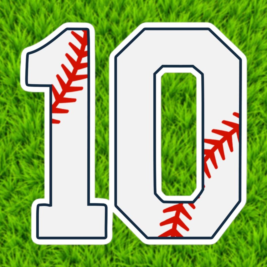 Baseball Number 10 Sticker – Jersey Style Sports Design - Etsy