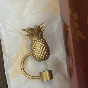 Pu&ograve; includere: Un tappo per bottiglia a forma di ananas color oro. Il tappo ha una superficie strutturata e un manico curvo. La parte superiore dell'ananas ha foglie dettagliate. Il tappo &egrave; progettato per adattarsi a una bottiglia.