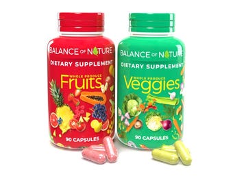 Balance of Nature Fruits & Veggies Whole Food Supplement (90 Capsules Each)
