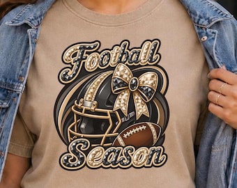 Football Season Shirt, Black Gold Football Mom Game Day Tee, Women’s Comfort Colors Football Graphic Shirt