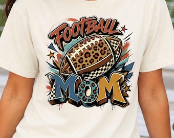 Football Mom Comfort Colors Shirt, Leopard Football Game Day Tee