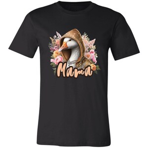 Shirt mama eend, shirt schattig moeder, grappig moedercadeau, Moederdagshirt, T-shirt met bloemen eend, cadeau voor moeder, shirt esthetische moeder, grafisch boetiek Black