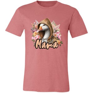 Shirt mama eend, shirt schattig moeder, grappig moedercadeau, Moederdagshirt, T-shirt met bloemen eend, cadeau voor moeder, shirt esthetische moeder, grafisch boetiek Heather Mauve