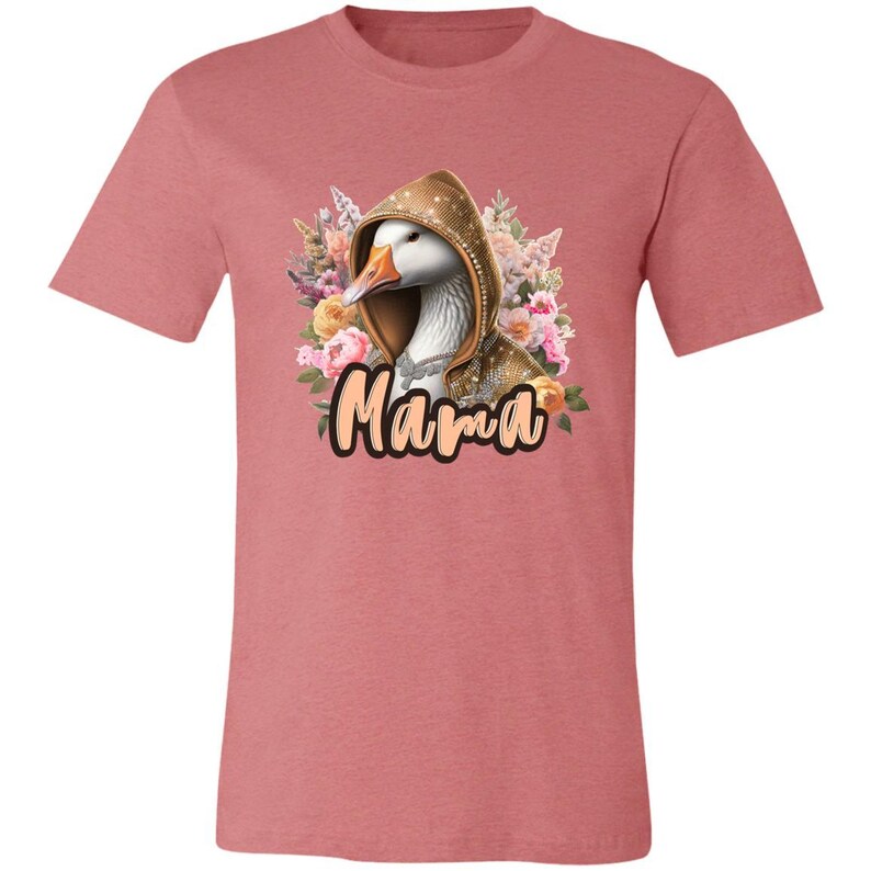 Shirt mama eend, shirt schattig moeder, grappig moedercadeau, Moederdagshirt, T-shirt met bloemen eend, cadeau voor moeder, shirt esthetische moeder, grafisch boetiek Heather Mauve