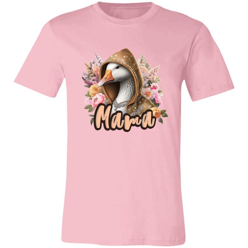 Shirt mama eend, shirt schattig moeder, grappig moedercadeau, Moederdagshirt, T-shirt met bloemen eend, cadeau voor moeder, shirt esthetische moeder, grafisch boetiek Pink