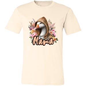 Shirt mama eend, shirt schattig moeder, grappig moedercadeau, Moederdagshirt, T-shirt met bloemen eend, cadeau voor moeder, shirt esthetische moeder, grafisch boetiek Natural