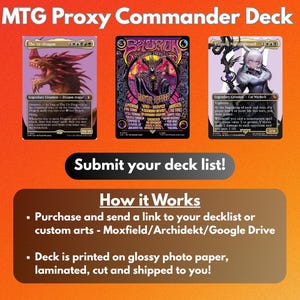 100 Card MTG Commander Proxy Deck | Custom Deck From Your Decklist