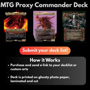 100 Card MTG Commander Proxy Deck | Custom Deck From Your Decklist