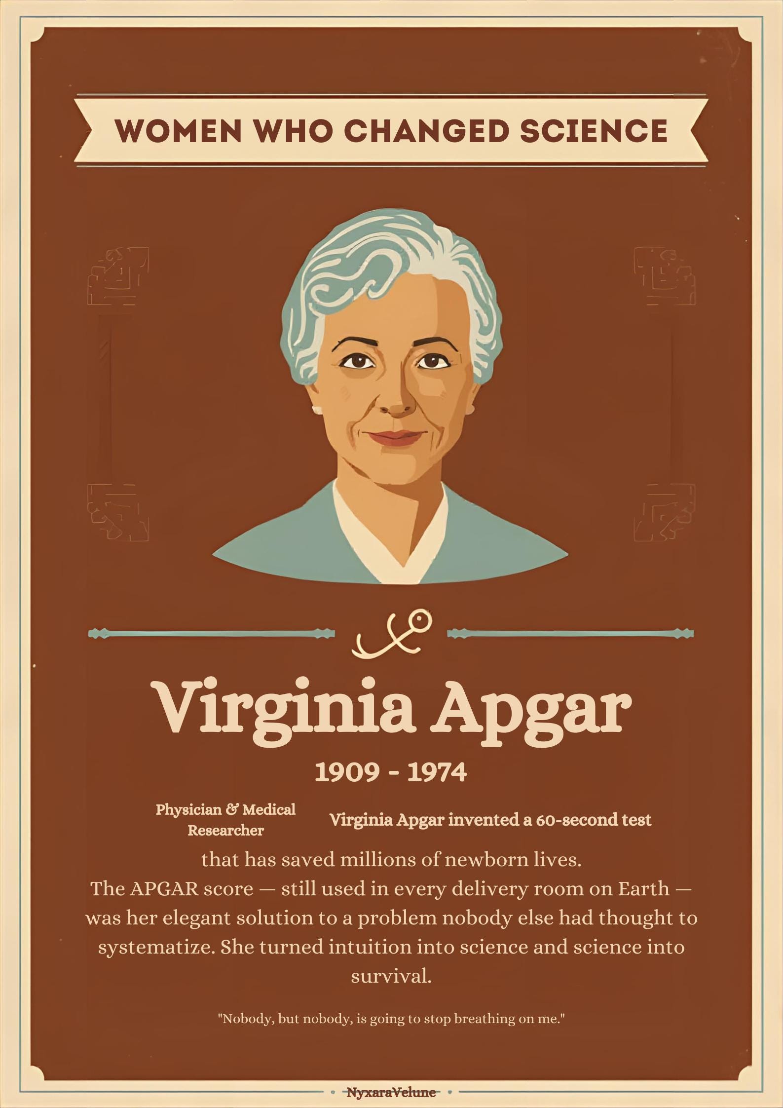 Susan Apgar Virginia Apgar Poster | APGAR Score Inventor, Physician Wall Art ...