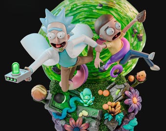 Rick and Morty STL File | Multiverse Madness Statue | 3D Printable Collectible Figure | Pre-Supported Resin Model | Sci-Fi Cartoon STL